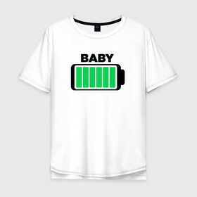 Мужская футболка хлопок Oversize с принтом Baby в городе Новоалтайск, 100% хлопок | свободный крой, круглый ворот, “спинка” длиннее передней части | Тематика изображения на принте: 2020 | family look | merry christmas | new year | год крысы | зима | новый год | праздник | рождество | фэмили лук