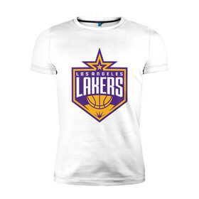 Мужская футболка хлопок Slim с принтом Los Angeles Lakers в городе Новоалтайск, 92% хлопок, 8% лайкра | приталенный силуэт, круглый вырез ворота, длина до линии бедра, короткий рукав | 23 | anthony davis | basketball | bryant | game | james | kobe | lebron | los angeles | nba | sport | баскетбол | брайант | бровь | джеймс | калифорния | коби | король | леброн | лейкерс | лос анджелес | нба | спорт | тренер | чемпио