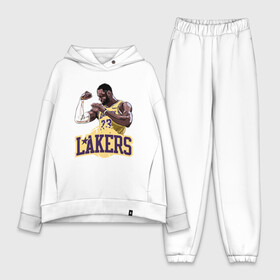 Женский костюм хлопок Oversize с принтом LeBron   Lakers в городе Новоалтайск,  |  | 23 | anthony davis | basketball | bryant | game | james | kobe | lebron | los angeles | nba | sport | баскетбол | брайант | бровь | джеймс | калифорния | коби | король | леброн | лейкерс | лос анджелес | нба | спорт | тренер | чемпио