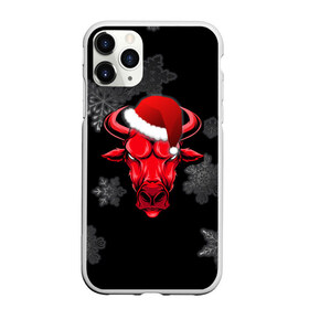 Чехол для iPhone 11 Pro Max матовый с принтом Бык в городе Новоалтайск, Силикон |  | 2021 | bull | new year | red bull | бык | бычара | гирлянда | дед мороз | елка | мем | модная | новогодняя | новый год | прикол | ред булл | рога | санта | символ года | снег | снежинка