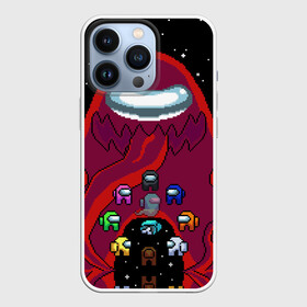 Чехол для iPhone 13 Pro с принтом Impostor Monster в городе Новоалтайск,  |  | 8 bit | 8 бит | art | game | impostor | meme | parody | retro | shh | sus | there is 1 | there is impostor among us | арт | кнопка | мем | мемы | монстр | пародия | подозрительный | предатель среди нас | разноцветные космонавты | ретро | с зуба