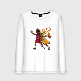 Женский лонгслив хлопок с принтом Kobe & Jordan в городе Новоалтайск, 100% хлопок |  | basketball | bryant | bulls | chicago | game | jordan | kobe | los angeles | michael | nba | sport | баскетбол | брайант | бровь | бык | джеймс | джордан | калифорния | коби | леброн | лейкерс | лос анджелес | майкл | нба | спорт | т