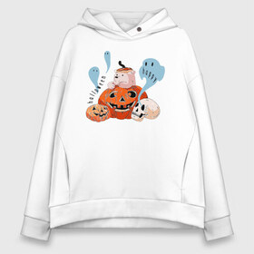 Женское худи Oversize хлопок с принтом Mishka phantoms and pumpkins в городе Новоалтайск, френч-терри — 70% хлопок, 30% полиэстер. Мягкий теплый начес внутри —100% хлопок | боковые карманы, эластичные манжеты и нижняя кромка, капюшон на магнитной кнопке | bear | halloween | hallowen | halowen | helloween | mishka | phantom | phantoms | pumpkin | pumpkins | день всех святых | медведь | медвежонок | мишка | приведение | тыква | тыквы | фантомы | халовен | халовин | хеллуин