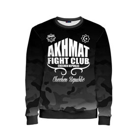 Детский свитшот 3D с принтом FIGHT CLUB AKHMAT в городе Новоалтайск, 100% полиэстер | свободная посадка, прямой крой, мягкая тканевая резинка на рукавах и понизу свитшота | aca | acb | akhmat | club | fight | mma | wfca | ахмат | грозный | чечня