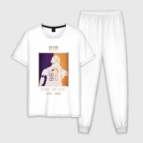 Мужская пижама хлопок с принтом Kobe Bryant в городе Новоалтайск, 100% хлопок | брюки и футболка прямого кроя, без карманов, на брюках мягкая резинка на поясе и по низу штанин
 | anthony davis | basketball | bryant | game | james | kobe | lebron | los angeles | mamba | nba | sport | баскетбол | брайант | бровь | джеймс | калифорния | коби | король | леброн | лейкерс | лос анджелес | нба | спорт | тренер | чем