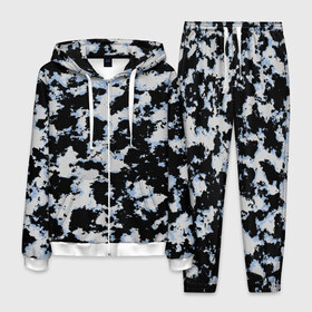 Мужской костюм 3D с принтом Sky Camo в городе Новоалтайск, 100% полиэстер | Манжеты и пояс оформлены тканевой резинкой, двухслойный капюшон со шнурком для регулировки, карманы спереди | black and white | camo | camouflage | cloud | clouds | skies | sky | sky camouflage | urban | urban camo | urban camouflage | городской камуфляж | камуфляж | облака | облако | чёрный и белый
