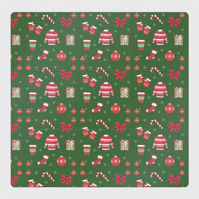 Магнитный плакат 3Х3 с принтом Новогодний орнамент в городе Новоалтайск, Полимерный материал с магнитным слоем | 9 деталей размером 9*9 см | 