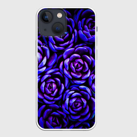 Чехол для iPhone 13 mini с принтом Lovely Roses в городе Новоалтайск,  |  | Тематика изображения на принте: flowers | large | lovely roses | plants | purple | roses | succulent | texture | крупный | прекрасные розы | растения | розы | суккулент | текстура | фиолетовый | цветы