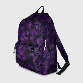 Рюкзак 3D с принтом Purple Leaves в городе Новоалтайск, 100% полиэстер | лямки с регулируемой длиной, сверху петелька, чтобы рюкзак можно было повесить на вешалку. Основное отделение закрывается на молнию, как и внешний карман. Внутри два дополнительных кармана, один из которых закрывается на молнию. По бокам два дополнительных кармашка | leaves | nature | pink | plants | purple | striped | texture | veins | жилки | листья | полосатый | природа | растения | розовый | текстура | фиолетовый