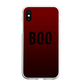 Чехол для iPhone XS Max матовый с принтом Буу Хэллоуин в городе Новоалтайск, Силикон | Область печати: задняя сторона чехла, без боковых панелей | Тематика изображения на принте: бу | бууу | возглас | градиент | день мертвых | джек | надпись | хэллоуин