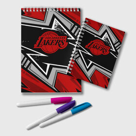 Блокнот с принтом LA LAKERS RED в городе Новоалтайск, 100% бумага | 48 листов, плотность листов — 60 г/м2, плотность картонной обложки — 250 г/м2. Листы скреплены удобной пружинной спиралью. Цвет линий — светло-серый
 | Тематика изображения на принте: bryant | james | jordan | kobe | la lakers | lakers | lebron | nba | баскетбол | брайант | брайнт | джеймс | джордан | коби | леброн | лейкерс | лэйкерс | мамба | нба | черная