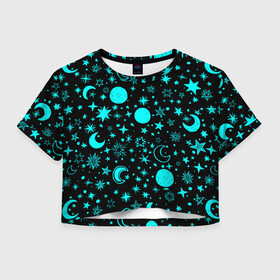 Женская футболка Crop-top 3D с принтом Это просто Космос в городе Новоалтайск, 100% полиэстер | круглая горловина, длина футболки до линии талии, рукава с отворотами | 2 цвета | cosmo | moon | sky | star | stars | арт | без рисунка | битва | взрыв | волны | дев | дым | звезды | искусство | картина | кисть | космос | краски | красочная | луна | облака | облако | огней | огонь | пламя | поп