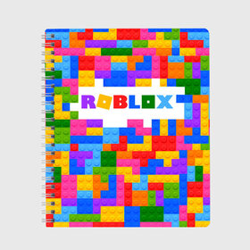 Тетрадь с принтом ROBLOX LEGO в городе Новоалтайск, 100% бумага | 48 листов, плотность листов — 60 г/м2, плотность картонной обложки — 250 г/м2. Листы скреплены сбоку удобной пружинной спиралью. Уголки страниц и обложки скругленные. Цвет линий — светло-серый
 | piggy | roblox | roblox games | roblox piggy | игра роблокс | пигги. | роблокс | роблокс пигги | робукс