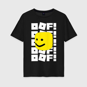 Женская футболка хлопок Oversize с принтом ROBLOX в городе Новоалтайск, 100% хлопок | свободный крой, круглый ворот, спущенный рукав, длина до линии бедер
 | piggy | roblox | roblox games | roblox piggy | игра роблокс | пигги. | роблокс | роблокс пигги | робукс