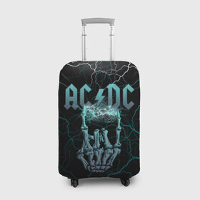 Чехол для чемодана 3D с принтом AC/DC в городе Новоалтайск, 86% полиэфир, 14% спандекс | двустороннее нанесение принта, прорези для ручек и колес | ac dc | ac dc лого | hell bell | hells bells | hich voltage | hich voltage ac dc | high voltage | jingle hells bells | rock | альбом backtracks | ас дс | логотип ac dc | рок | эйси диси