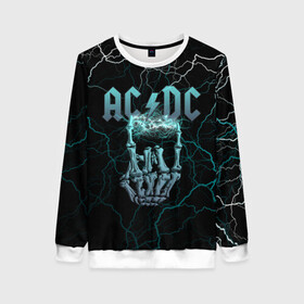 Женский свитшот 3D с принтом AC/DC в городе Новоалтайск, 100% полиэстер с мягким внутренним слоем | круглый вырез горловины, мягкая резинка на манжетах и поясе, свободная посадка по фигуре | ac dc | ac dc лого | hell bell | hells bells | hich voltage | hich voltage ac dc | high voltage | jingle hells bells | rock | альбом backtracks | ас дс | логотип ac dc | рок | эйси диси