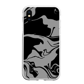 Чехол для iPhone XS Max матовый с принтом Черный и Серый в городе Новоалтайск, Силикон | Область печати: задняя сторона чехла, без боковых панелей | Тематика изображения на принте: casual | grey | military | texture | urban style | абстрактный | абстракция | брызги красок | волны | зебра | камуфляжный | краска | милитари | орнамент | повседневный | полосы | пятна | разводы красок | текстура | узор