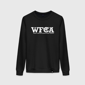 Женский свитшот хлопок с принтом WFCA | AKHMAT (Z) в городе Новоалтайск, 100% хлопок | прямой крой, круглый вырез, на манжетах и по низу широкая трикотажная резинка  | aca | ahmat | akhmat | championship akhmat | chechen | fight | fight club | iamfighter | mma | wfca | ахмат | ахмат сила | бои без правил | грозный | чечня