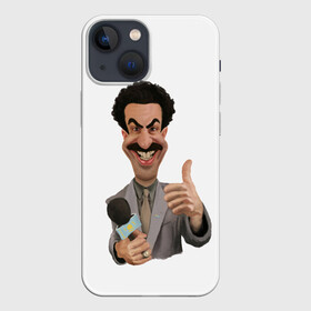 Чехол для iPhone 13 mini с принтом Борат в городе Новоалтайск,  |  | america | borat | kazakhstan | kz | sagdiyev | usa | америка | борат | казахстан | кз | нраица | репортер | сагдиев
