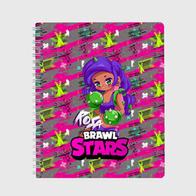 Тетрадь с принтом Rosa Brawl Stars в городе Новоалтайск, 100% бумага | 48 листов, плотность листов — 60 г/м2, плотность картонной обложки — 250 г/м2. Листы скреплены сбоку удобной пружинной спиралью. Уголки страниц и обложки скругленные. Цвет линий — светло-серый
 | anime | brawl | brawl stars | brawlstars | brawl_stars | panny | rosa | аниме | бравл | бравлстарс | девочка | девушка | манга | роза | роса