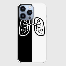 Чехол для iPhone 13 Pro с принтом ЛЕГКИЕ в городе Новоалтайск,  |  | Тематика изображения на принте: anticoronavirus | black | coronavirus | covid | lungs | virus | white | антикоронавирус | белый | вирус | ковид | коронавирус | легкие | органы | черный