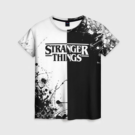 Женская футболка 3D с принтом Stranger Things. в городе Новоалтайск, 100% полиэфир ( синтетическое хлопкоподобное полотно) | прямой крой, круглый вырез горловины, длина до линии бедер | normal people scare me | stranger things | детектив | драма | кино | очень странные дела | сериалы | странгер тхингс | триллер | уилл | фантастика | фильмы | хоукинс