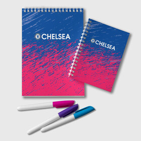 Блокнот с принтом Chelsea \ Челси. в городе Новоалтайск, 100% бумага | 48 листов, плотность листов — 60 г/м2, плотность картонной обложки — 250 г/м2. Листы скреплены удобной пружинной спиралью. Цвет линий — светло-серый
 | Тематика изображения на принте: chelsea | fc | football | football club | sport | спорт | спортивные | униформа | фирменные цвета | фк | футбол | футбольный клуб | челси