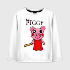 Детский лонгслив хлопок с принтом ROBLOX PIGGY в городе Новоалтайск, 100% хлопок | круглый вырез горловины, полуприлегающий силуэт, длина до линии бедер | piggy | roblox | roblox games | roblox piggy | игра роблокс | пигги. | роблокс | роблокс пигги | робукс