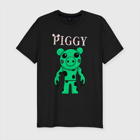 Мужская футболка хлопок Slim с принтом ROBLOX PIGGY DINO в городе Новоалтайск, 92% хлопок, 8% лайкра | приталенный силуэт, круглый вырез ворота, длина до линии бедра, короткий рукав | piggy | roblox | roblox games | roblox piggy | игра роблокс | пигги. | роблокс | роблокс пигги | робукс