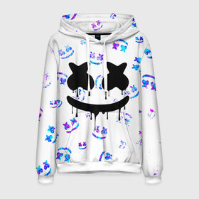 Мужская толстовка 3D с принтом MARSHMELLO МАРШМЕЛЛОУ в городе Новоалтайск, 100% полиэстер | двухслойный капюшон со шнурком для регулировки, мягкие манжеты на рукавах и по низу толстовки, спереди карман-кенгуру с мягким внутренним слоем. | face | logo | marsh | marshmallow | marshmello | marshmelo | mello | smile | лицо | лого | маршмеллов | маршмеллоу | маршмеллу | маршмело | маршмелов | маршмелоу | маска | музыка | рожица | символ | смайл | улыбка