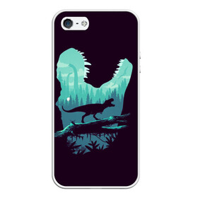 Чехол для iPhone 5/5S матовый с принтом T-Rex в городе Новоалтайск, Силикон | Область печати: задняя сторона чехла, без боковых панелей | Тематика изображения на принте: вертикальная | ветка | дерево | динозавр | животные | иллюстрация | картинка | клыки | креатив | лес | листья | образ | природа | темная | тираннозавр | тирекс | фильмы | хищник | челюсть | юрский период
