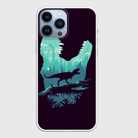 Чехол для iPhone 13 Pro Max с принтом T Rex в городе Новоалтайск,  |  | Тематика изображения на принте: вертикальная | ветка | дерево | динозавр | животные | иллюстрация | картинка | клыки | креатив | лес | листья | образ | природа | темная | тираннозавр | тирекс | фильмы | хищник | челюсть | юрский период