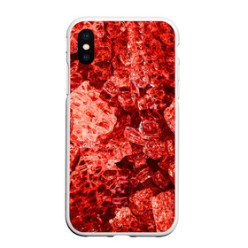 Чехол для iPhone XS Max матовый RED-$tyle: в городе Новоалтайск, Силикон | Область печати: задняя сторона чехла, без боковых панелей | abstraction | crystals | red | shapes | shards | shine | texture | абстракция | блеск | красный | кристалы | осколки | текстура | формы