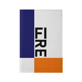 Обложка для паспорта матовая кожа с принтом FIRE в городе Новоалтайск, натуральная матовая кожа | размер 19,3 х 13,7 см; прозрачные пластиковые крепления | blue | fire | geomerty | orange | геометрия | надписи | огонь | оранжевый | синий