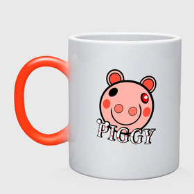 Кружка хамелеон с принтом ROBLOX PIGGY в городе Новоалтайск, керамика | меняет цвет при нагревании, емкость 330 мл | 