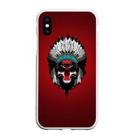 Чехол для iPhone XS Max матовый с принтом INDIAN в городе Новоалтайск, Силикон | Область печати: задняя сторона чехла, без боковых панелей | dark souls | day z | dead island | индеец | красивое | неон | перья | сердце | страшное | череп | эпичное