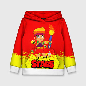 Детская толстовка 3D с принтом Brawl Stars/Amber в городе Новоалтайск, 100% полиэстер | двухслойный капюшон со шнурком для регулировки, мягкие манжеты на рукавах и по низу толстовки, спереди карман-кенгуру с мягким внутренним слоем | Тематика изображения на принте: amber | crow | leon | logo game | nita | sandy | spike | surge | амбер | бравл старс | бравлер | браво | герои | девочкам | детям | легендарный | леон | логотипы игр | мальчикам | огненный | огонь | пламя | сенди | спраут | чер