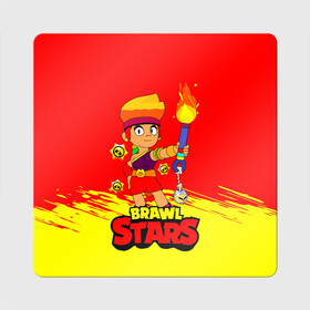 Магнит виниловый Квадрат с принтом Brawl Stars/Amber в городе Новоалтайск, полимерный материал с магнитным слоем | размер 9*9 см, закругленные углы | Тематика изображения на принте: amber | crow | leon | logo game | nita | sandy | spike | surge | амбер | бравл старс | бравлер | браво | герои | девочкам | детям | легендарный | леон | логотипы игр | мальчикам | огненный | огонь | пламя | сенди | спраут | чер