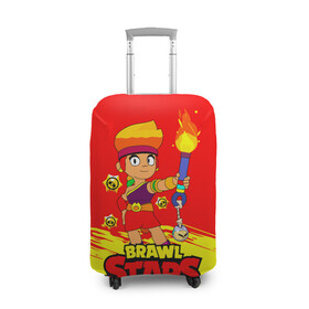 Чехол для чемодана 3D с принтом Brawl Stars/Amber в городе Новоалтайск, 86% полиэфир, 14% спандекс | двустороннее нанесение принта, прорези для ручек и колес | amber | crow | leon | logo game | nita | sandy | spike | surge | амбер | бравл старс | бравлер | браво | герои | девочкам | детям | легендарный | леон | логотипы игр | мальчикам | огненный | огонь | пламя | сенди | спраут | чер