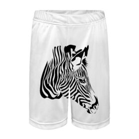 Детские спортивные шорты 3D с принтом Zebra в городе Новоалтайск,  100% полиэстер
 | пояс оформлен широкой мягкой резинкой, ткань тянется
 | africa | black | savanna | stripe | white | zebra | африка | белый | зебра | полоска | саванна | черный