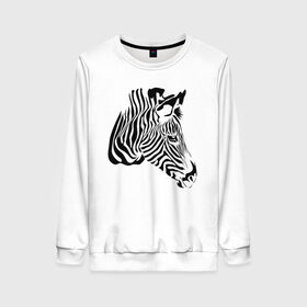 Женский свитшот 3D с принтом Zebra в городе Новоалтайск, 100% полиэстер с мягким внутренним слоем | круглый вырез горловины, мягкая резинка на манжетах и поясе, свободная посадка по фигуре | africa | black | savanna | stripe | white | zebra | африка | белый | зебра | полоска | саванна | черный