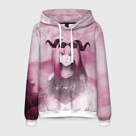 Мужская толстовка 3D с принтом Девушка демон в городе Новоалтайск, 100% полиэстер | двухслойный капюшон со шнурком для регулировки, мягкие манжеты на рукавах и по низу толстовки, спереди карман-кенгуру с мягким внутренним слоем. | Тематика изображения на принте: demon | girl | акума | девушка | демон | очки | рога