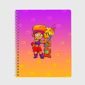 Тетрадь с принтом Brawl Stars Amber в городе Новоалтайск, 100% бумага | 48 листов, плотность листов — 60 г/м2, плотность картонной обложки — 250 г/м2. Листы скреплены сбоку удобной пружинной спиралью. Уголки страниц и обложки скругленные. Цвет линий — светло-серый
 | amber | brawl amber | brawl fire girl | brawl stars | brawl stars amber | brawl stars logo | brawl новый герой | brawler | new brawler | бравл стар эмбер | бравл старс | бравл эмбер | эмбер