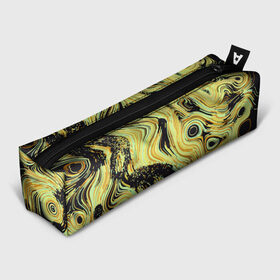 Пенал 3D с принтом Желтые линии в городе Новоалтайск, 100% полиэстер | плотная ткань, застежка на молнии | abstract | lines | paint | yellow | абстракция | движение | желтый | краска | линии | течение