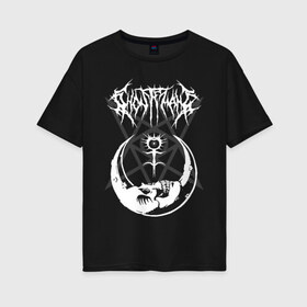 Женская футболка хлопок Oversize с принтом GHOSTEMANE в городе Новоалтайск, 100% хлопок | свободный крой, круглый ворот, спущенный рукав, длина до линии бедер
 | america | eric whitney | ghostemane | glitch | trash | usa | америка | глитч | сша | треш