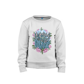 Детский свитшот хлопок с принтом Be yourself. English lettering в городе Новоалтайск, 100% хлопок | круглый вырез горловины, эластичные манжеты, пояс и воротник | Тематика изображения на принте: be yourself | calligraphy | different | english | its ok | lettering | ok. | to be | будь собой | быть | други | каллиграфия | лед | леттеринг | листья | надпись | нормально | ок | осколки | растения | розовый | слова | слоган | цв