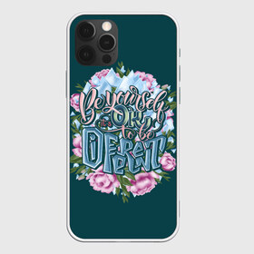 Чехол для iPhone 12 Pro Max с принтом Леттеринг Its Ok to be different в городе Новоалтайск, Силикон |  | Тематика изображения на принте: be yourself | calligraphy | different | english | its ok | lettering | ok. | to be | будь собой | быть | други | каллиграфия | лед | леттеринг | листья | надпись | нормально | ок | осколки | растения | розовый | слова | слоган | цв