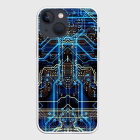 Чехол для iPhone 13 mini с принтом Сircuit в городе Новоалтайск,  |  | abstraction | chip | circuit | lines | neon | processor | shapes | texture | абстракция | линии | неон | процессор | схема | текстура | формы | чип