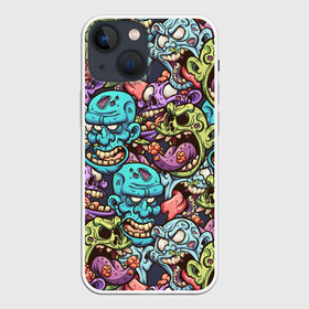 Чехол для iPhone 13 mini с принтом Зомби Паттерн в городе Новоалтайск,  |  | art | brains | cartoon | cosplay | dead | halloween | waling | zombie | zombies | арт | вурдалаки | зомбак | зомбаки | иллюстрация | косплей | мертвецы | мозги | монстр | монстры | мультяшные | нарисованные | раны | труп | трупы