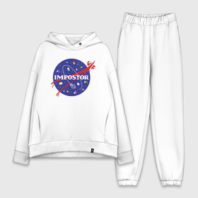 Женский костюм хлопок Oversize с принтом IMPOSTOR  NASA. в городе Новоалтайск,  |  | among us | galaxy | imposter | impostor | nasa | space | space company | star | there is impostor among us | амонг ус | астрономия | галактика | звезды | игра | космическая компания | космос | мем | наса | предатель | предатель среди 